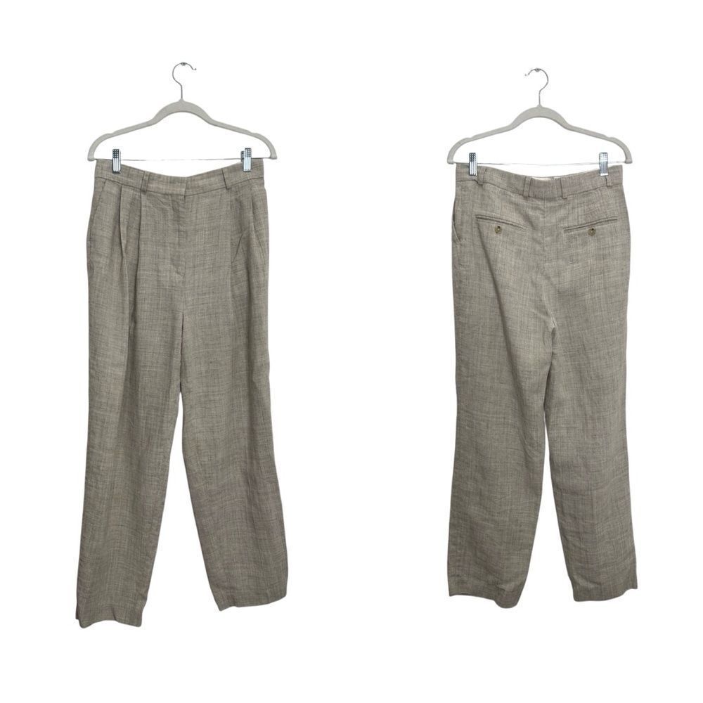 TOTEME Pleated Woven straight leg pants in grey - Picture 7 of 11
